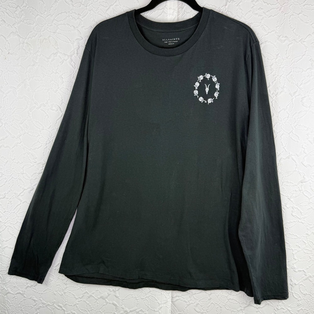 AllSaints Ramskull Rose Graphic Long Sleeve T-Shirt‎